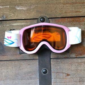 Girls’ pink & white Smith ski goggles size small